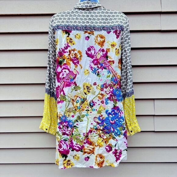 *** Aratta Silent Journey Boho Embroidered Print Top Size S (D) - Picture 7 of 15